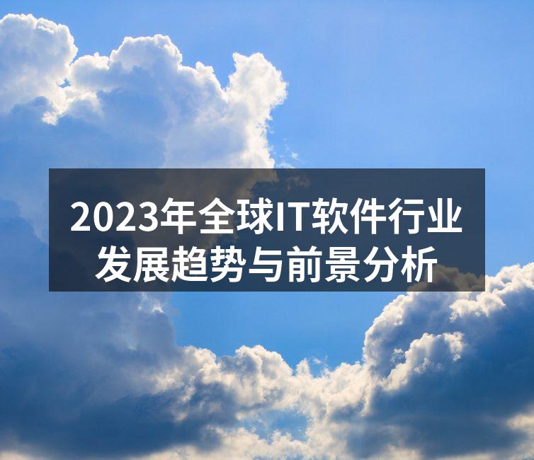 2023年全球IT软件行业发展趋势与前景